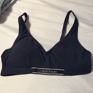 Calvin Klein Women's Dark Blue Navy Padded Bralette Size Large